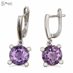 Náušnice ze stříbra a Ametystu