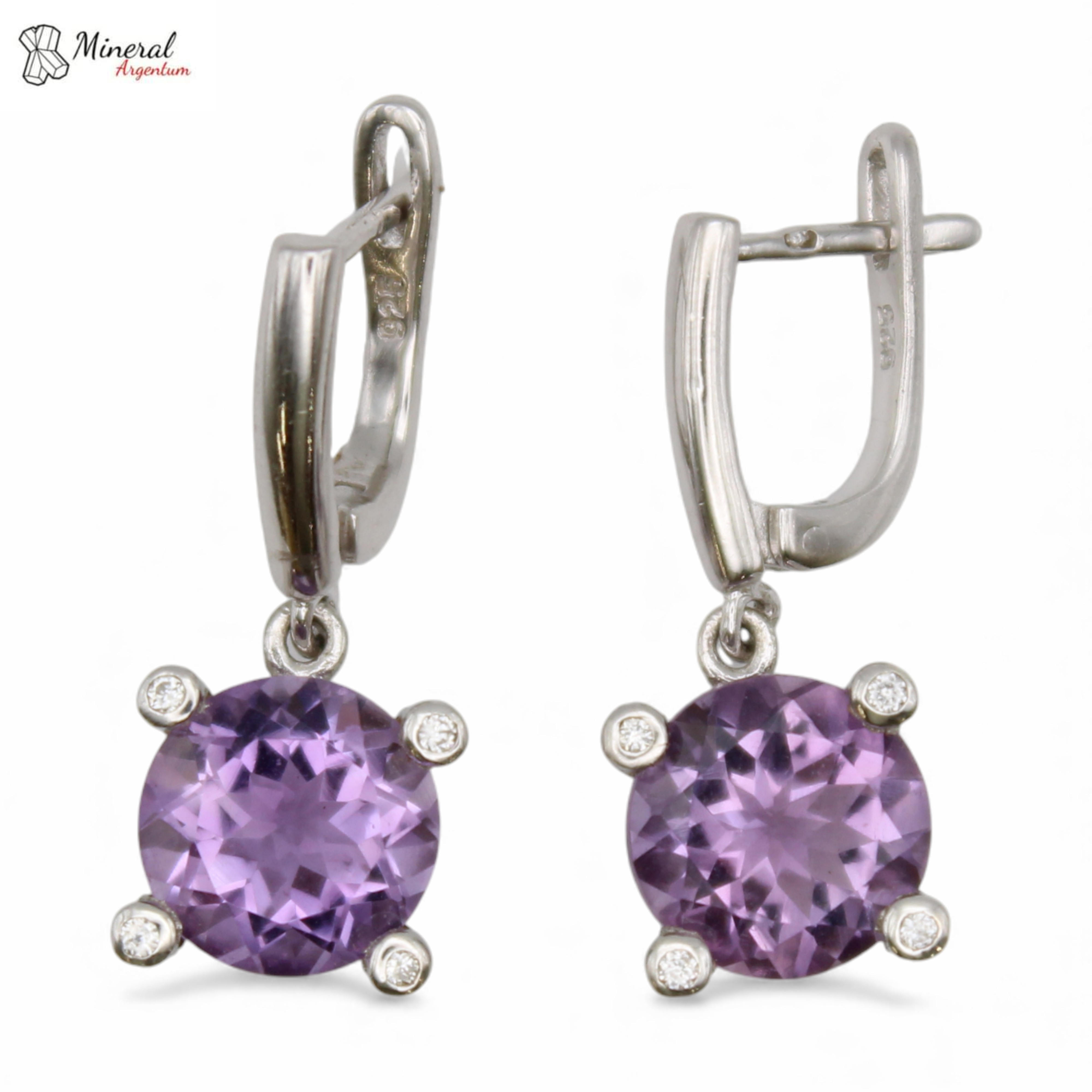 Náušnice ze stříbra a Ametystu