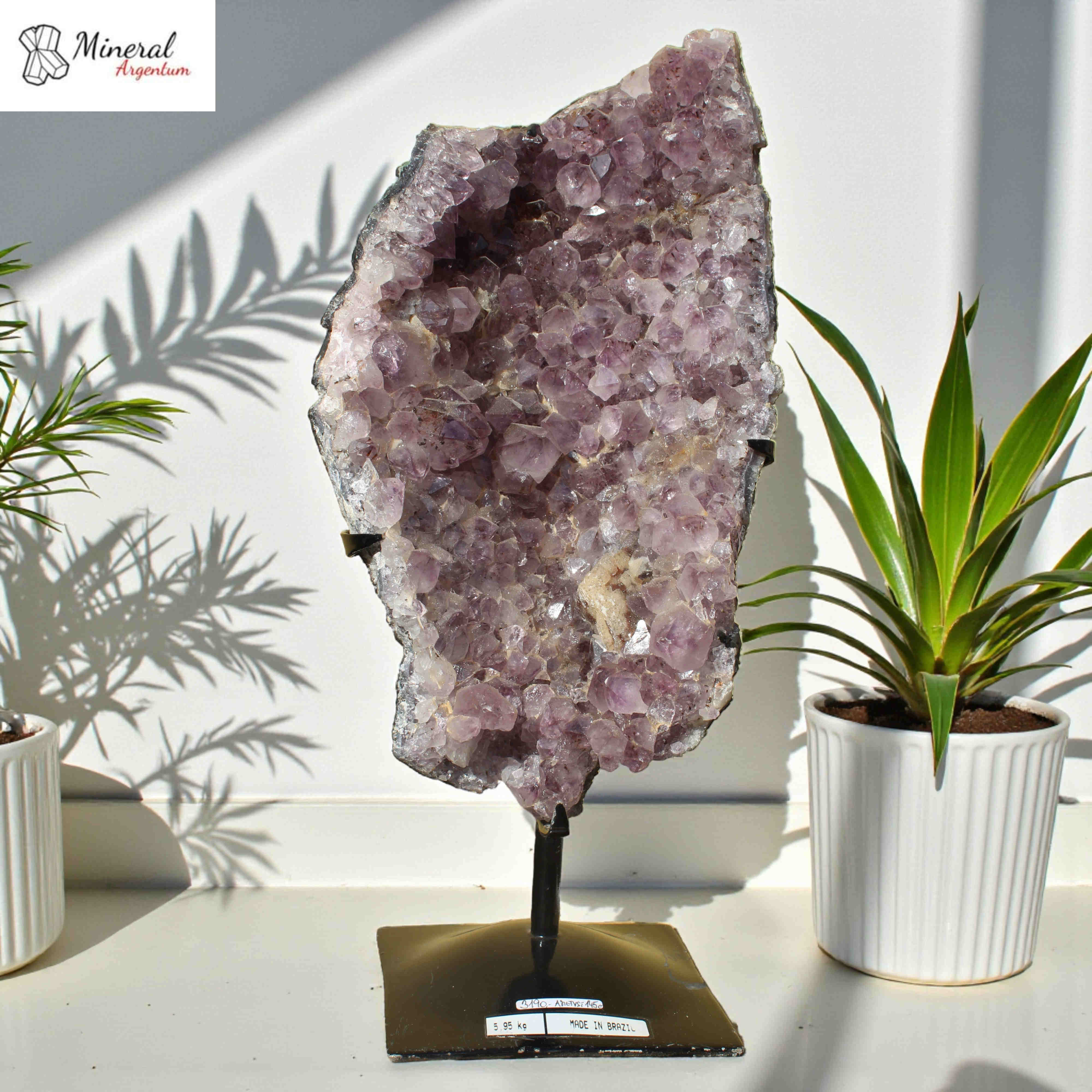 Ametystová drúza na kovovém stojánku 5,95 kg