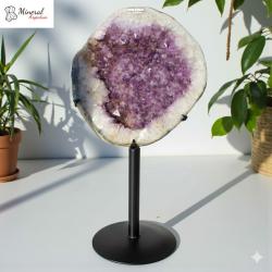 Ametystová geoda na kovovém stojanu 89 kg
