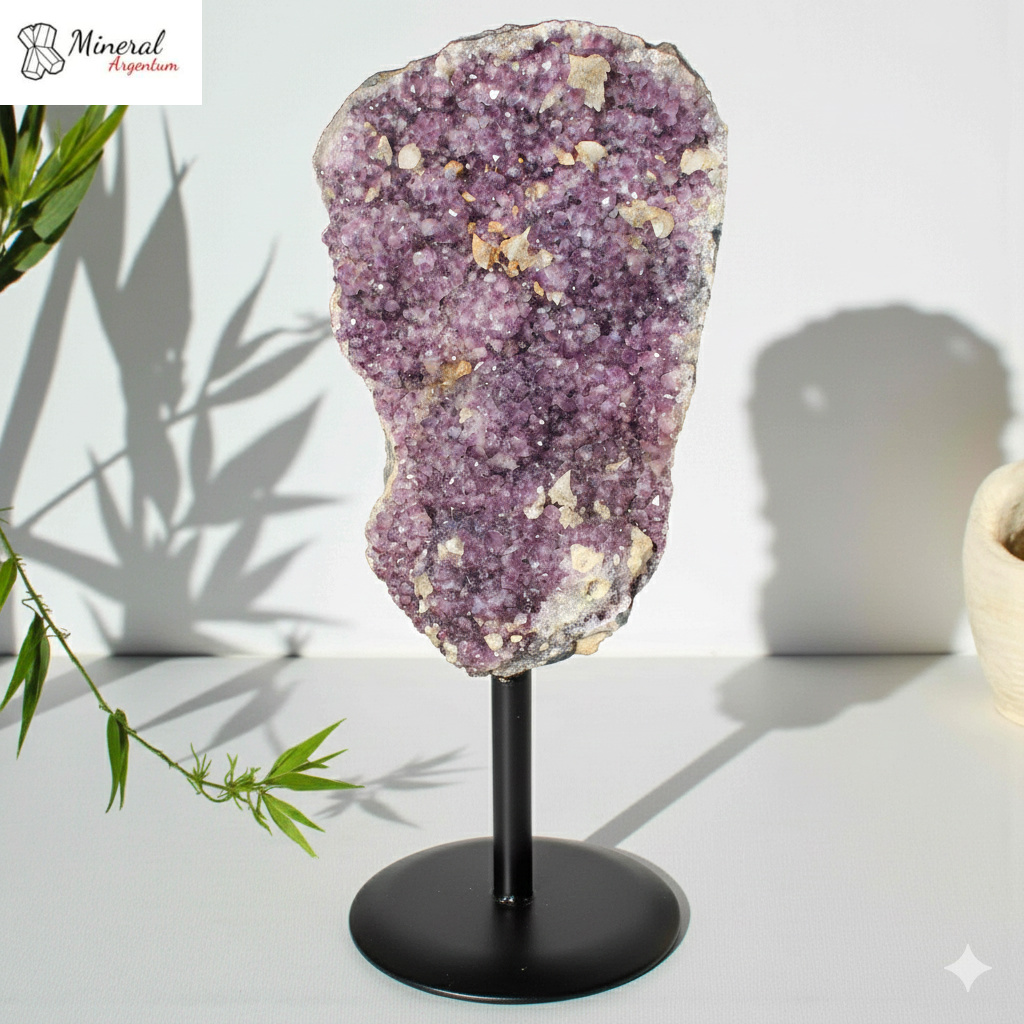 Ametystová geoda na kovovém stojanu 52 kg