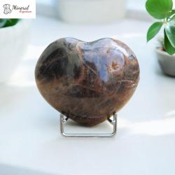 Černý měsíční kámen srdce 145g