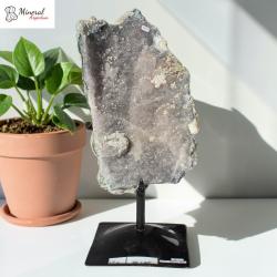 Ametystová drúza s Kalcitem na kovovém stojánku 3,75 kg